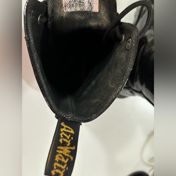 Doc Martens Women’s Luana Black Glitter Patent Leather Lace Up Combat Boots 8 - Picture 8 of 14